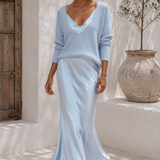 Alma | Vestido de Cetim Elegante com Jersey