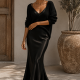 Alma | Vestido de Cetim Elegante com Jersey
