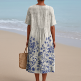Rosalinda - Vestido com Estampa de Porcelana