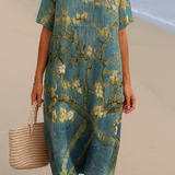 Mara - Vestido Floral em Verde-Água