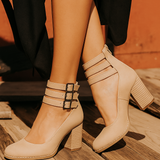 Ginevra - Sapatos de salto alto com tiras múltiplas e sola grossa
