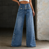Míša | Jeans de cintura alta com rachas