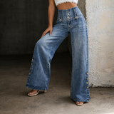 Míša | Jeans de cintura alta com rachas