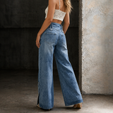 Míša | Jeans de cintura alta com rachas