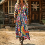 Maria - Vestido Casual de Manga Longa Inspirado no Vintage