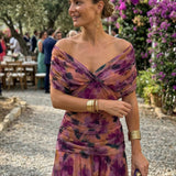 Vestido longo com decote em V