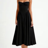 Odete - Vestido midi corpete estruturado
