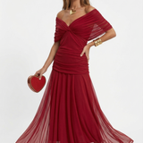 Vestido longo com decote em V