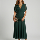 Vestido longo com decote em V