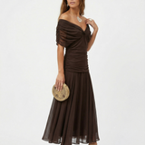 Vestido longo com decote em V