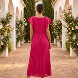 Seraphina | Elegante Vestido Maxi Plissado com Cintura Anudada