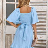 Clara - Vestido Midi Azul-Claro