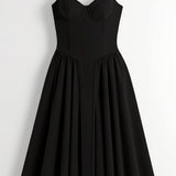 Odete - Vestido midi corpete estruturado