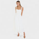 Maribel - Vestido Midi decote quadrado