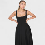 Maribel - Vestido Midi decote quadrado