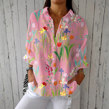 Sofia - Blusa Floral Jardim Tulipas