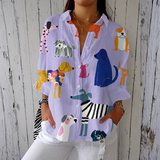 Helena - Blusa Leveza Estampa de Cães