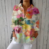 Inês - Blusa Aquarela Floral Elegante