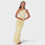 Serenela - Vestido maxi assimétrico