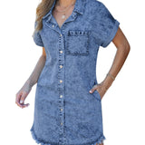 Kateřina | Vestido de camisa em denim