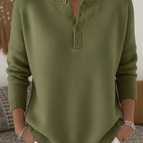 Ernesta | Pullover de Malha com Botões Henley