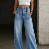 Míša | Jeans de cintura alta com rachas