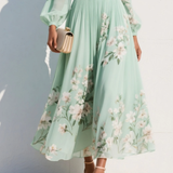 Cisella | Vestido midi verde claro floral