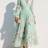 Cisella | Vestido midi verde claro floral