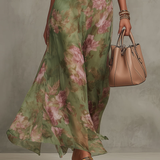 Livia | Vestido Maxi Halter Floral Elegante