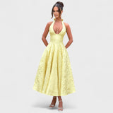 Halina - Vestido midi com espartilho