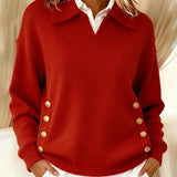 Erminia | Pullover com Gola Polo e Botões