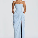 Adriana - Vestido Longo Drapeado com Fenda