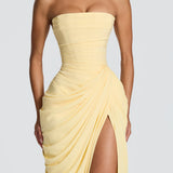 Adriana - Vestido Longo Drapeado com Fenda