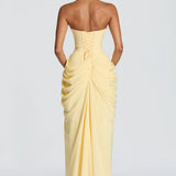 Adriana - Vestido Longo Drapeado com Fenda