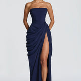 Adriana - Vestido Longo Drapeado com Fenda