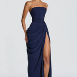Adriana - Vestido Longo Drapeado com Fenda