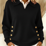 Erminia | Pullover com Gola Polo e Botões