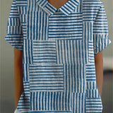 Amélia - Camisa de Padrão Listrado
