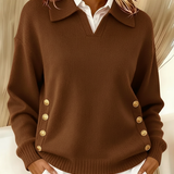 Erminia | Pullover com Gola Polo e Botões