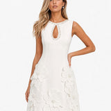 Vestido Mini Elegante Sem Mangas com Recorte