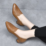 Olene - Sapatos de Salto em Pele Vegan com Bordado Suave