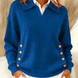 Erminia | Pullover com Gola Polo e Botões