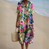Paula - Vestido Floral em Aquarela