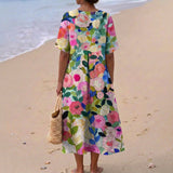 Paula - Vestido Floral em Aquarela