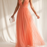 Ginevra | Maxi Vestido Luz Coral