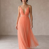 Ginevra | Maxi Vestido Luz Coral