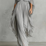Renata | Conjunto fluido cinza em dois peças