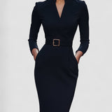 Iara - Vestido Justo Preto Refinado