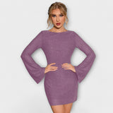 Vestido de lantejoulas costas abertas
