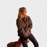 Rosa - Casaco moderno padrão leopardo